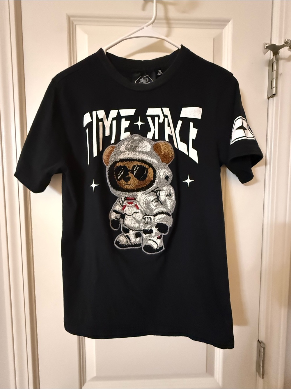 Kids Black 'Time Space' Bear Astro Graphic Tee - Streetwear
